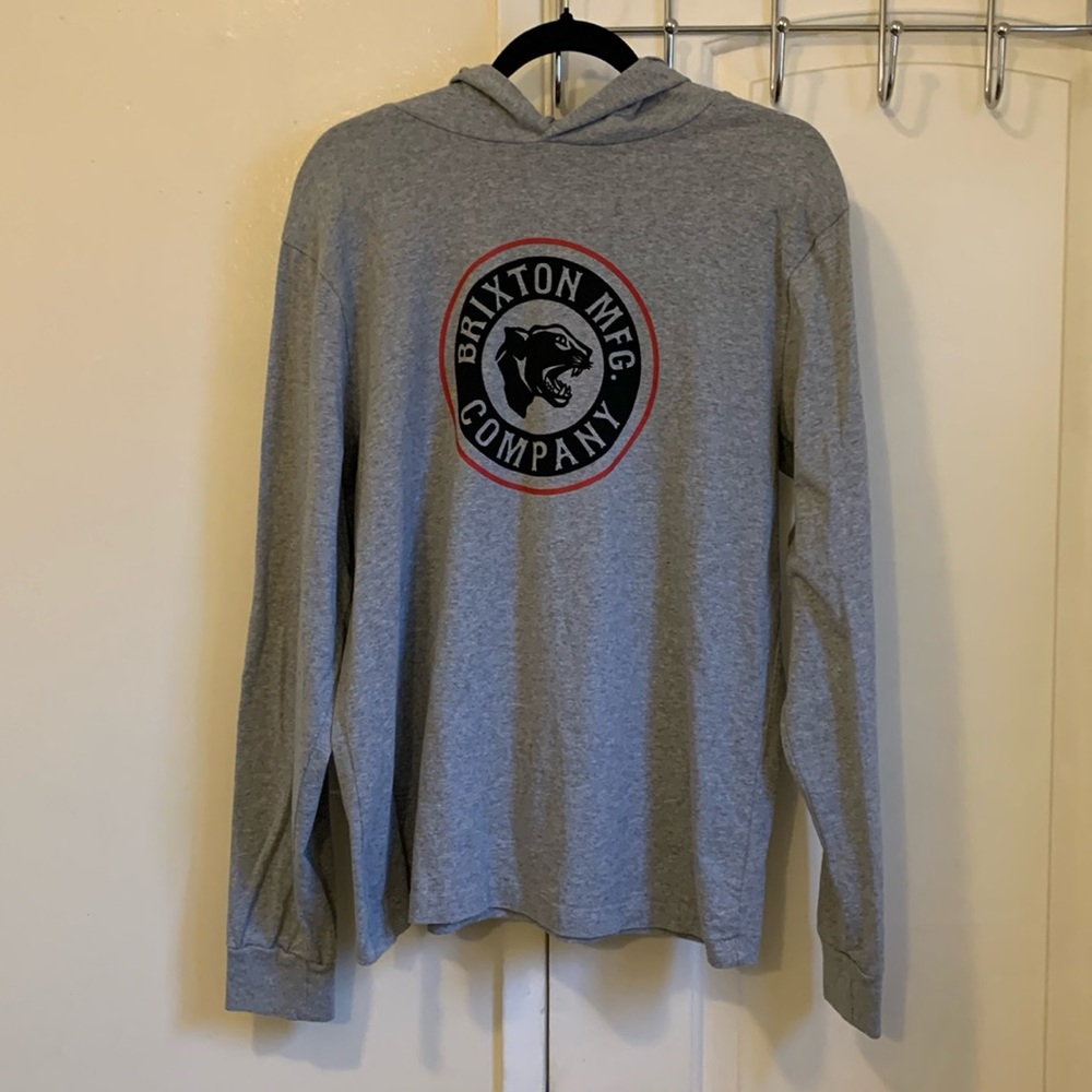 BRIXTON Forte Gray Mens Lightweight Hoodie Size M
